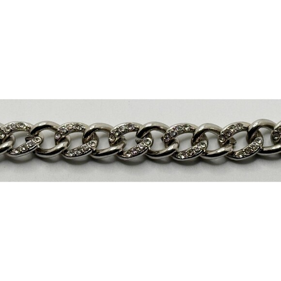 Silver Tone Women's Linked Bracelet 8" - Picture 2 of 9